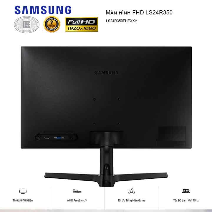 Màn hình máy tính Samsung LS24R350FHEXXV 24inch FullHD 5ms 75Hz AMD FreeSync - Hàng Chính Hãng | WebRaoVat - webraovat.net.vn