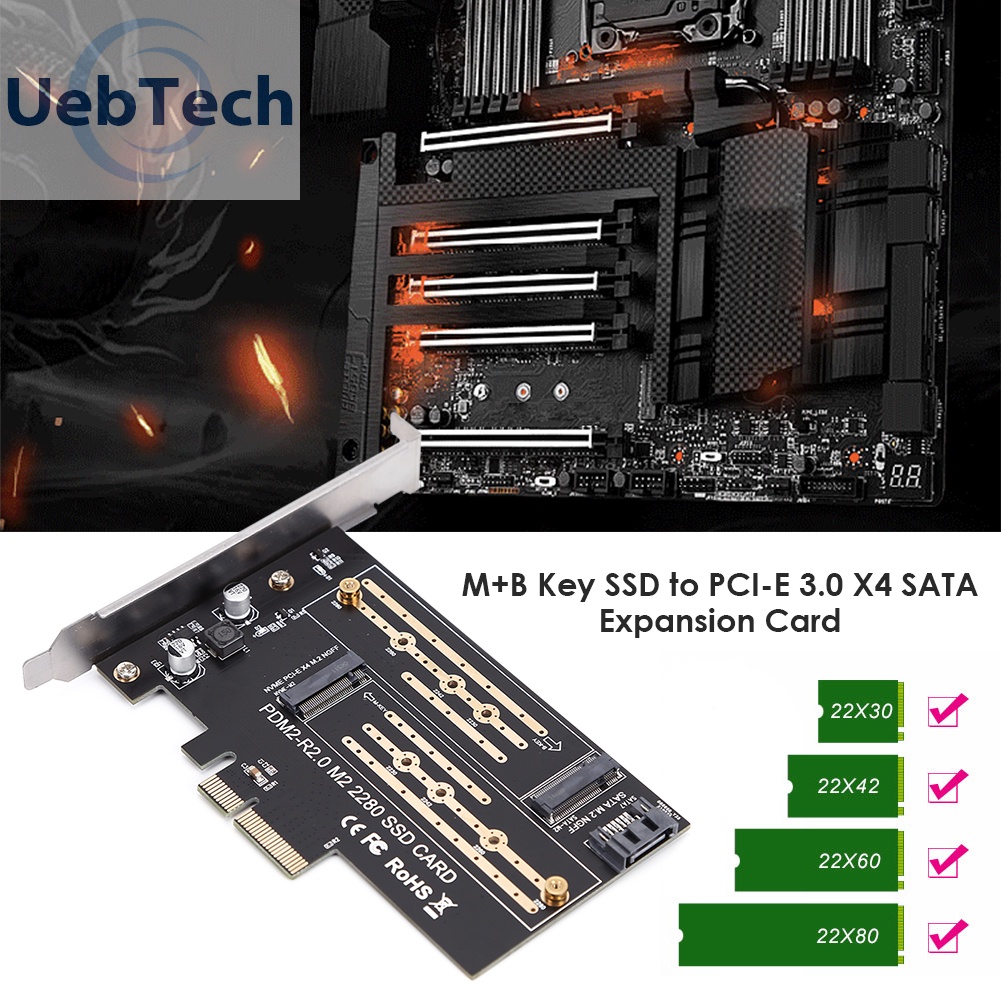 Thẻ chuyển đổi mở rộng Uebtech M.2 NVME sang PCIE SSD sang PCI-E 3.0 X4 SATA | BigBuy360 - bigbuy360.vn