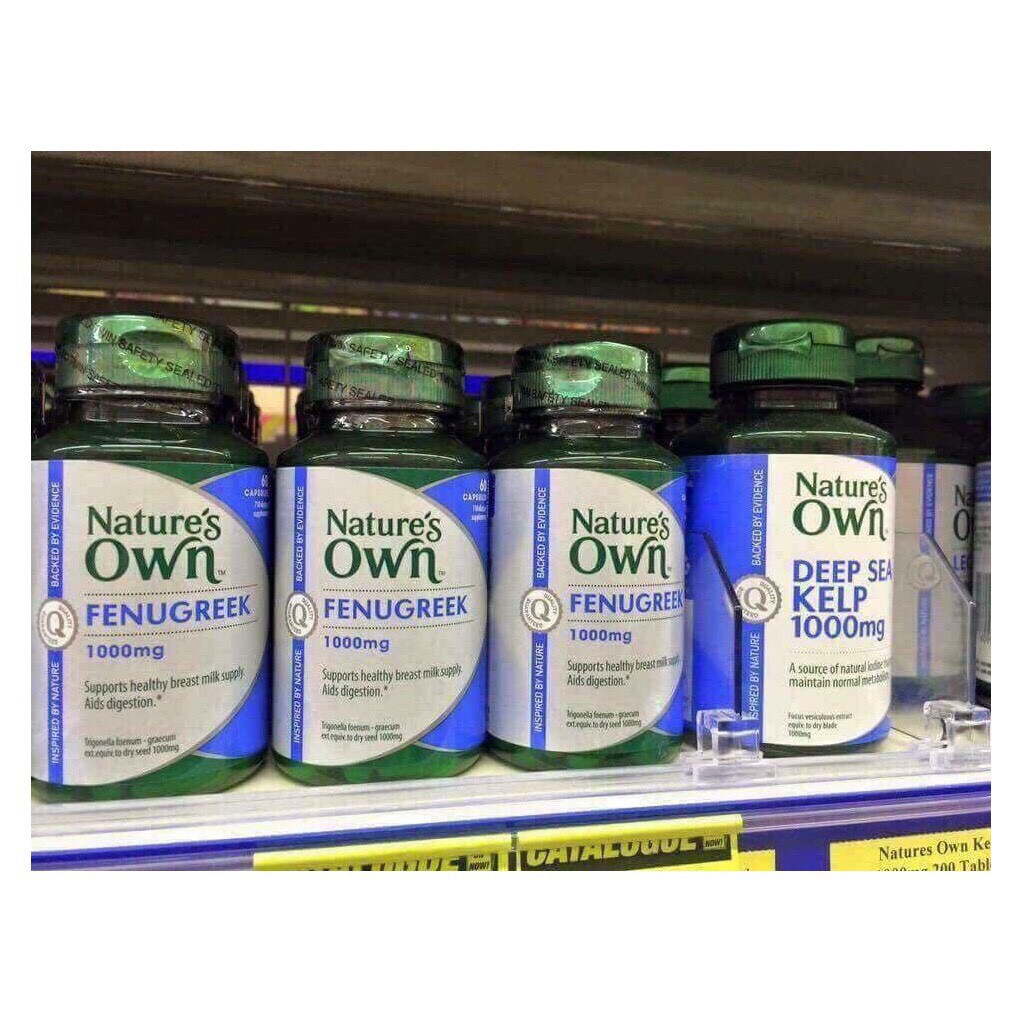 (Hạn 2025) Bill Úc - Nature's_Own_Fenugreek_1000mg 60 viên