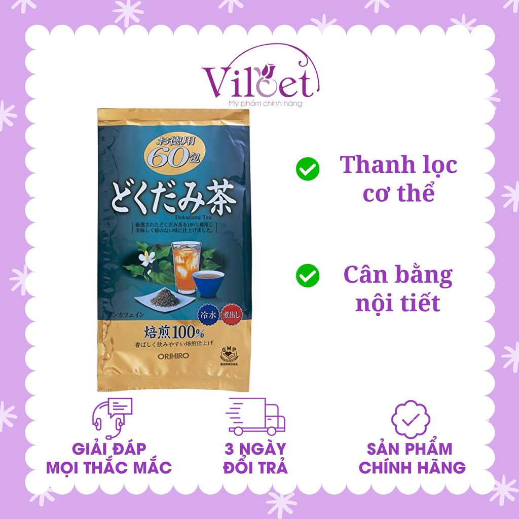 Trà diếp cá Orihiro 60 túi lọc Nhật Bản hỗ trợ thanh nhiệt thải độc giảm cân - Shop Viloet