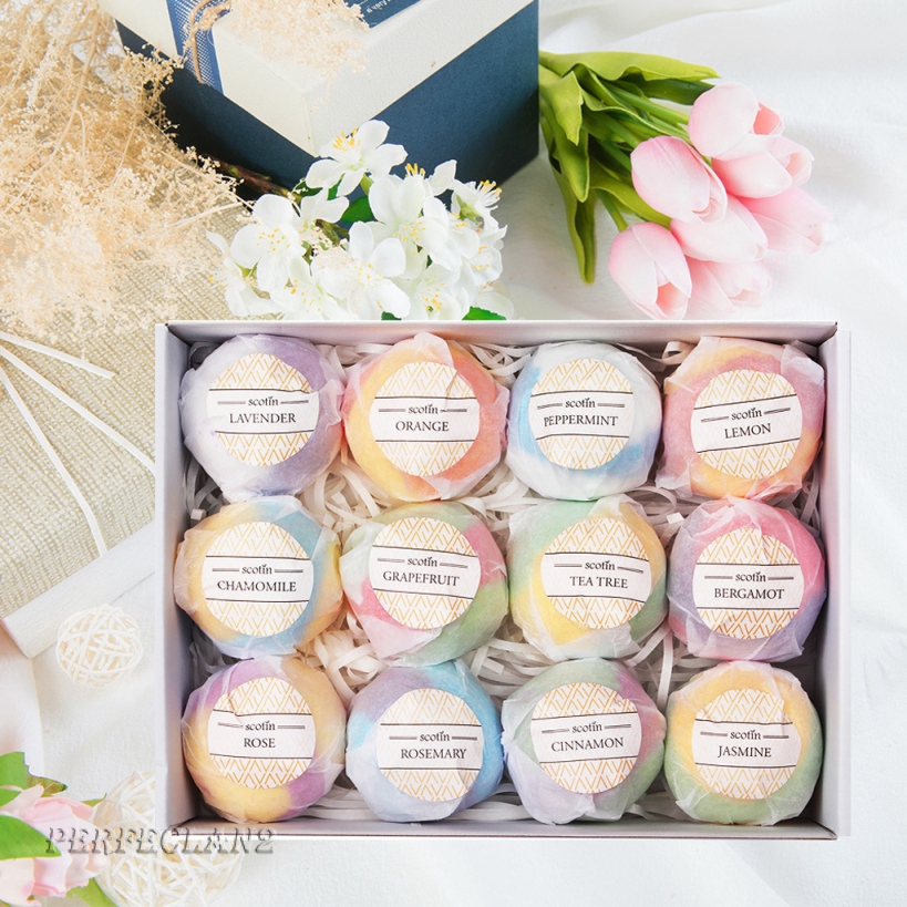 X Bộ Bom Tắm Tinh Dầu Muối Tắm Tạo Bọt Có Mùi Thơm Nhiều Màu Sắc