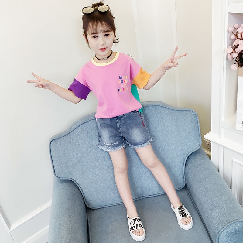 Áo Thun Mùa Hè Tay Ngắn Phong Cách Phương Tây Thời Trang Mới 2022 Dành Cho Bé Gái Trung Niên