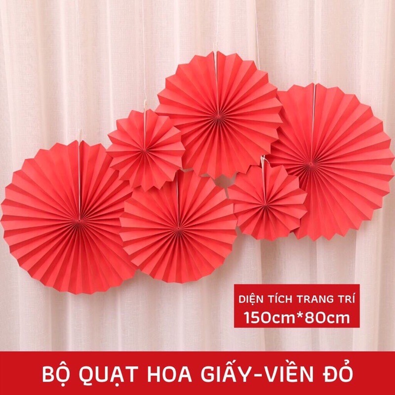 Set 6 rẻ quạt giấy trang trí Noel,oản, tiệc ,lớp học,sinh nhật