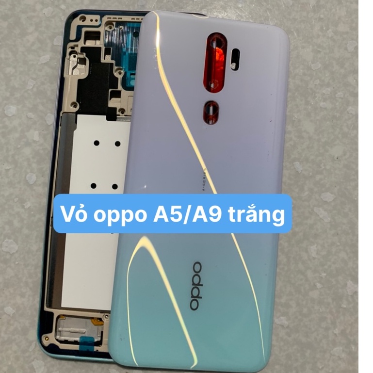 Bộ vỏ zin new Oppo A9 2020 / A5 2020 (gồm lưng ,sườn, xương , phím bấm và kính camera)