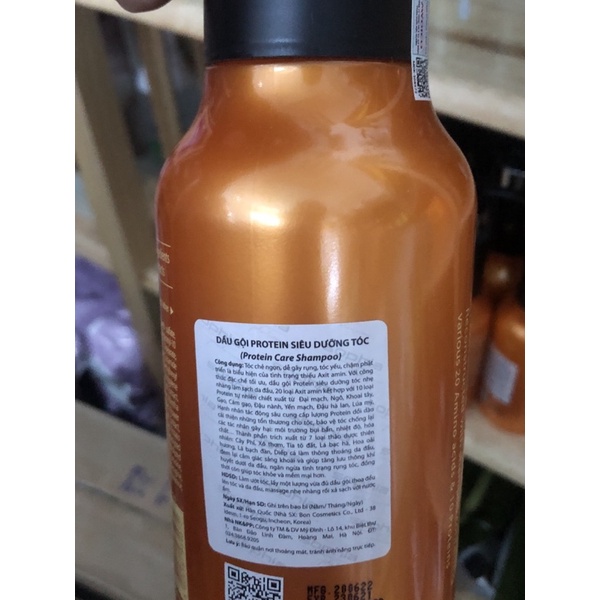 [Chính hãng] Bộ dầu gội xả Sophia Platinum Protein care cho tóc yếu gãy rụng Hàn Quốc 500ml (Vàng cam)