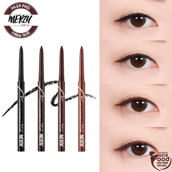 Chì kẻ mắt dạng gel cao cấp, chống trôi, dễ kẻ Hàn Quốc Merzy Easydrawing Gel Eyeliner 0.14g