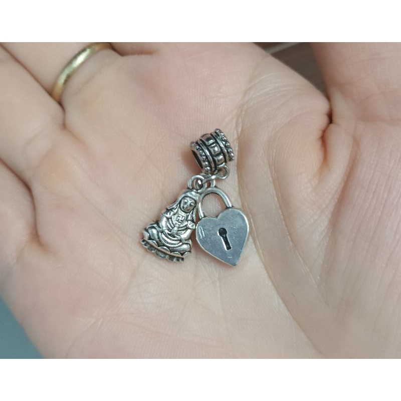 Charm bạc thái ống lùa chặn hạt treo phụ kiện tài lộc mic vòng
