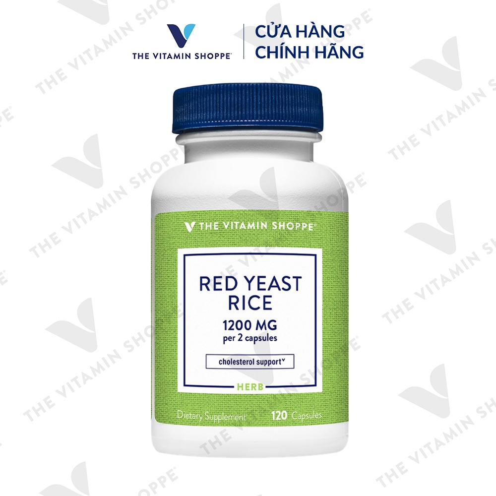 Viên uống hỗ trợ giảm mỡ máu THE VITAMIN SHOPPE Red Yeast Rice 1200 MG 120 viên