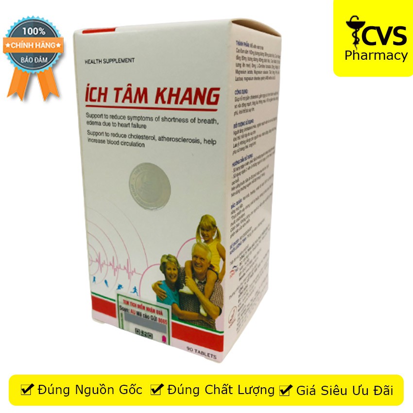 Ích Tâm Khang Hộp 90 viên viên uống dùng cho người bệnh tim mạch - cvspharmacy