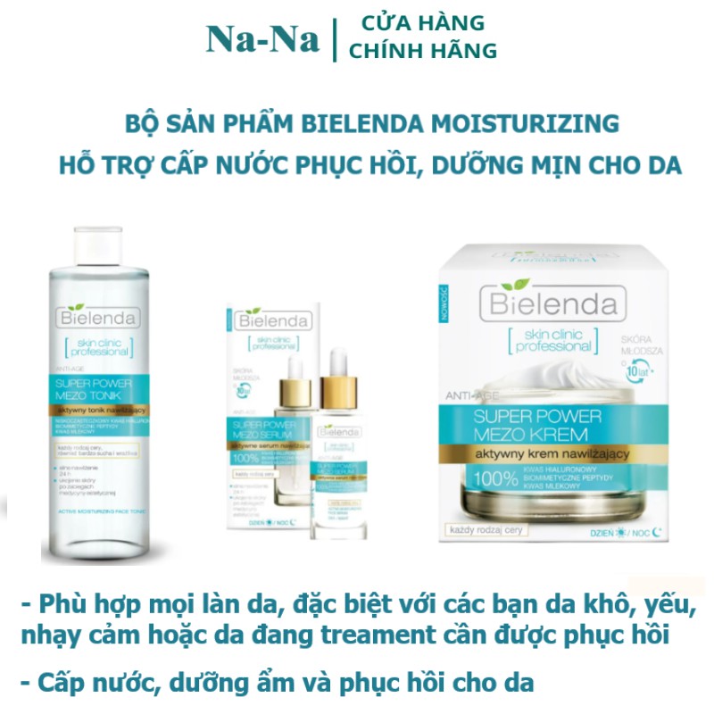 Bộ sản phẩm dưỡng da Bilenda Mezo xanh biển, cấp ẩm phục hồi cho da yếu, khô, nhạy cảm và cả da đang treatment