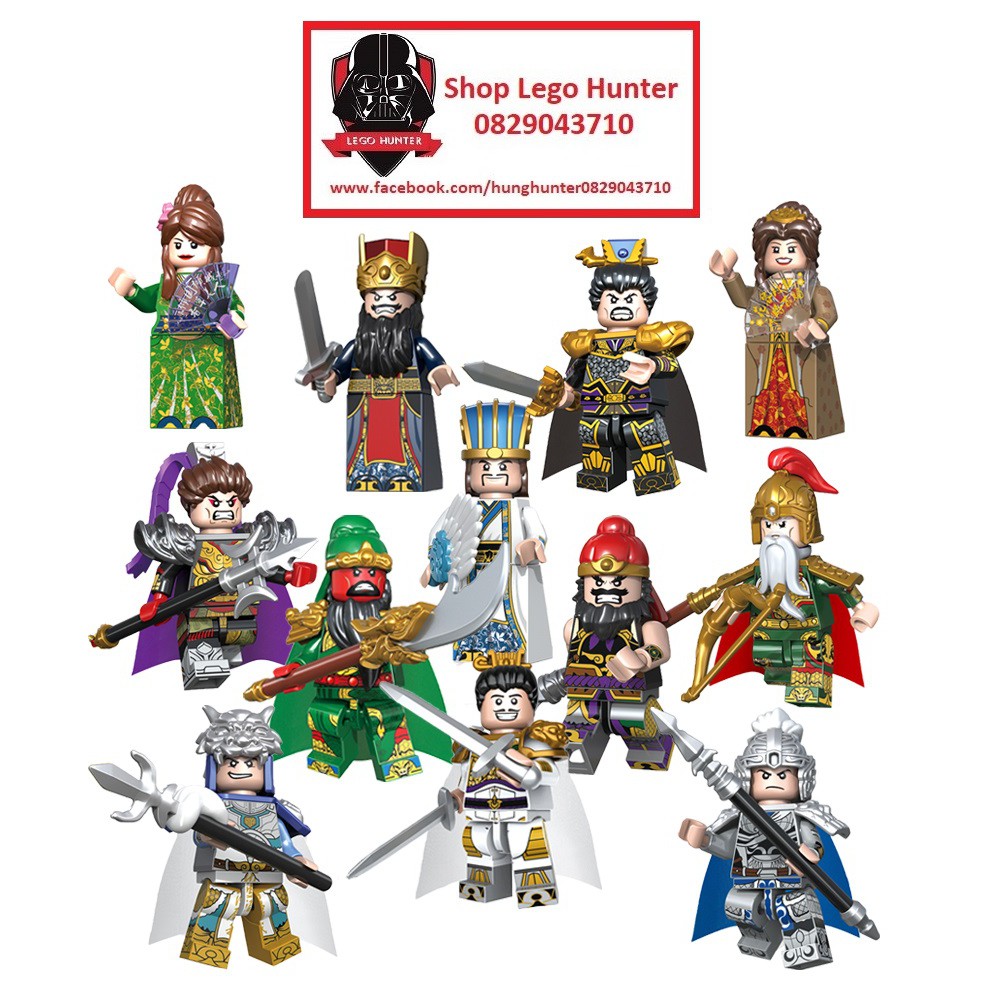 Decool 2030 Minifigures Courage of the Three Kingdom nhân vật Ngũ Hổ Tướng , quân sư , Anh hùng , Mỹ nhân thời Tam Quốc