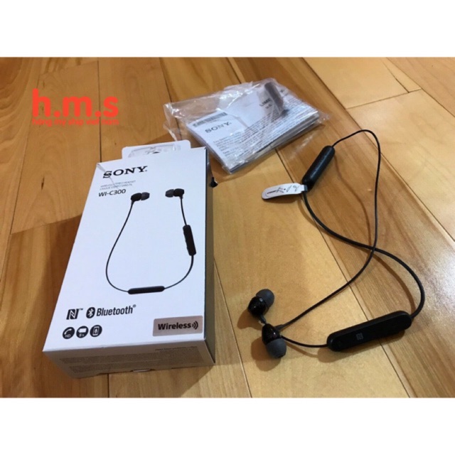 Tai nghe không dây trong tai Sony WI-C300 Đen Tai nghe Bluetooth | Hàng Chính Hãng