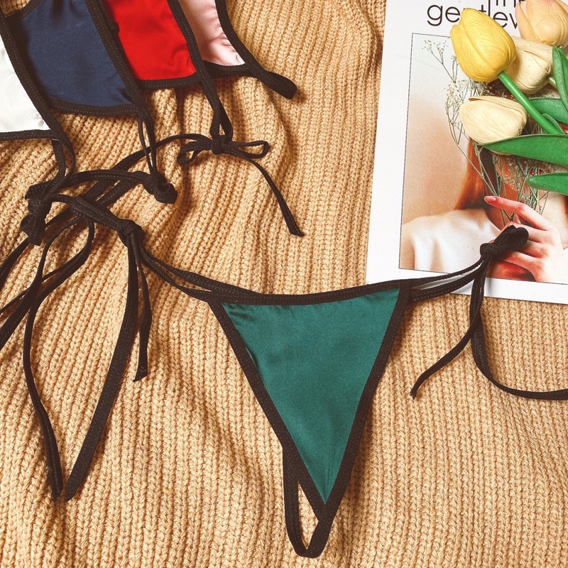 QD015 -quần lót cột dây  lọt khe lụa  viền - quần lót nữ -KELLYWANG