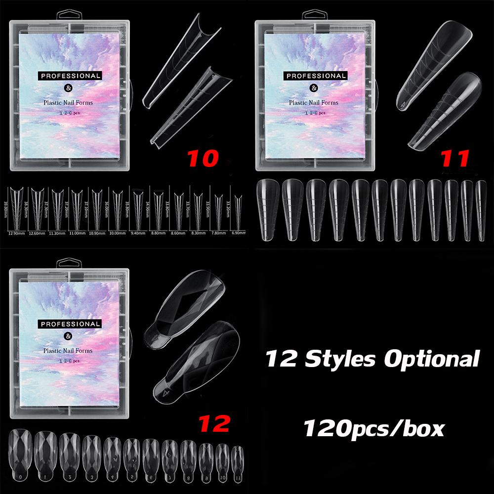 Bộ 120 Móng Tay Giả Trong Suốt Bằng Acrylic