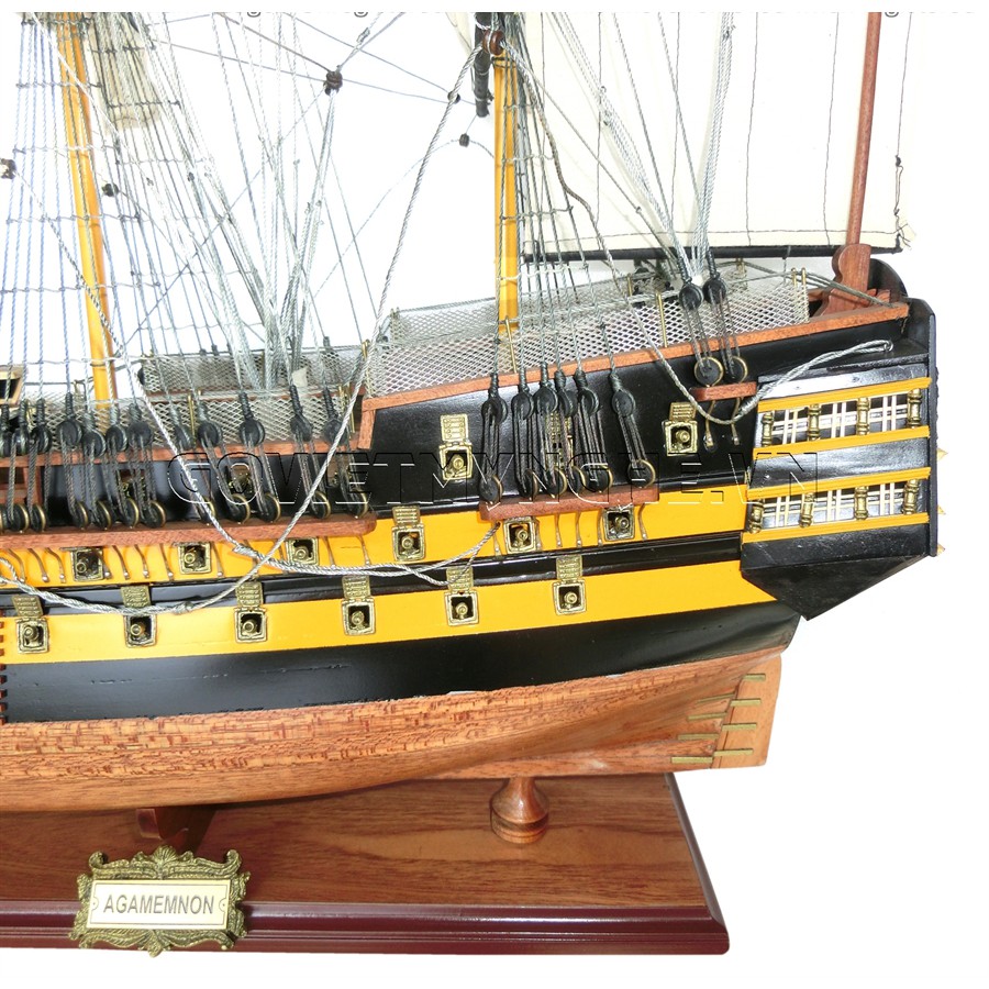 Mô Hình Thuyền Gỗ Chiến Cổ HMS Agamemnon (Thân 80cm - Gỗ Sơn)