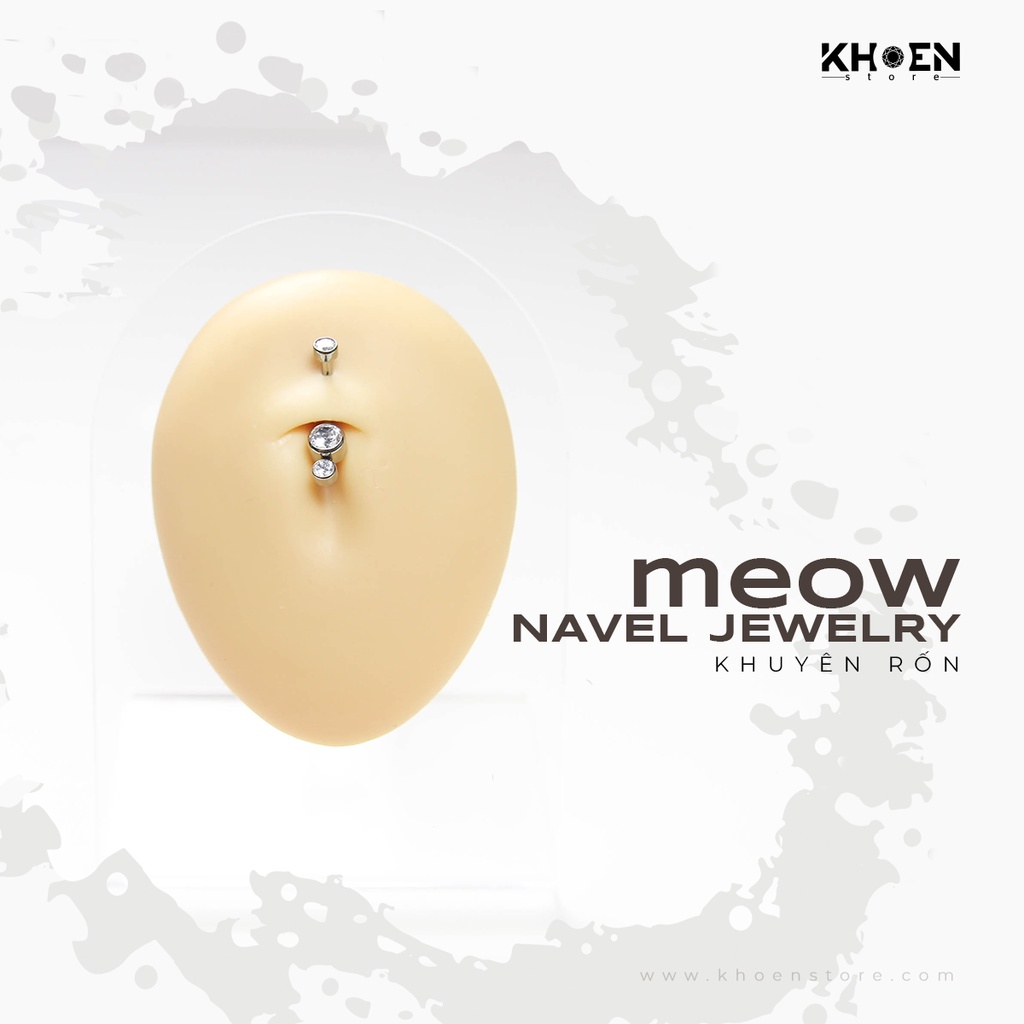 Khuyên Rốn 2 hạt đá - Titanium G23 - Khoen Store