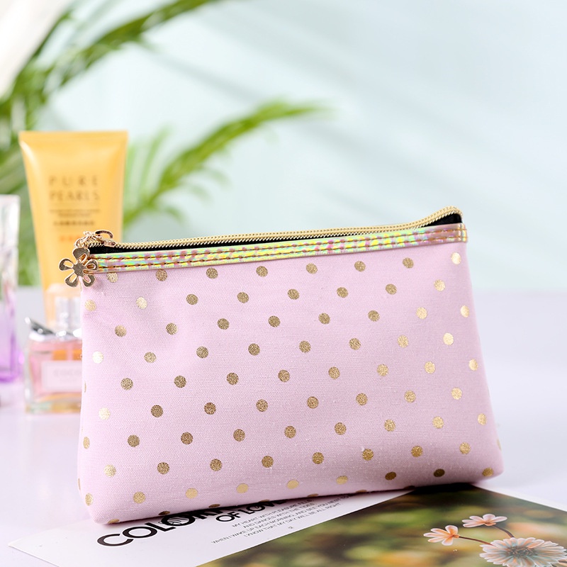 Túi Đựng Mỹ Phẩm Trong Suốt Chấm Bi Xinh Xắn