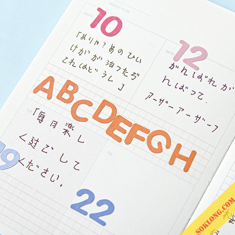 Bộ Sticker chữ cái alphabet, số, ký hiệu trang trí sổ, nhãn dán mũ bảo hiểm, bullet journal