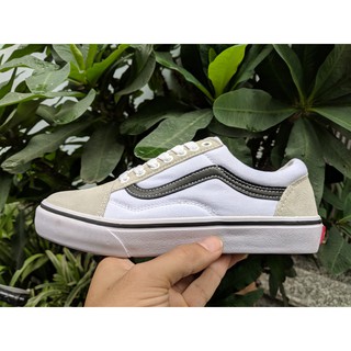 [FULL BOX] Giày Old VA Skool màu trắng vạch kẻ sọc đen phối xám