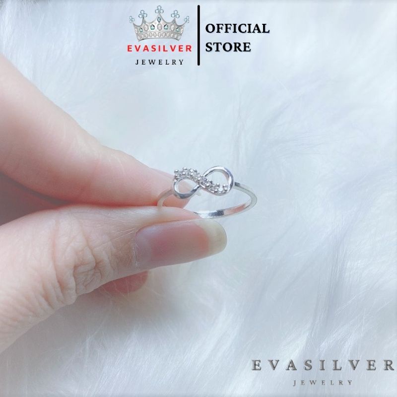 Nhẫn Bạc nữ mặt hình vô cực, chất liệu bạc ta cao cấp - Trang sức bạc Evasilver