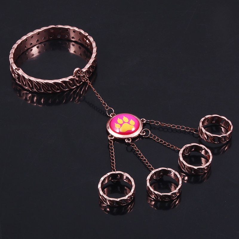 Bộ Vòng Tay / Nhẫn Hở Hình Móng Vuốt Thú Cưng / Mèo / Bọ Rùa Hoạt Hình Cho Bé Gái