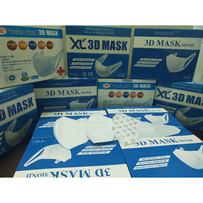Khẩu trang 3D hoạ tiết LV màu trắng | BigBuy360 - bigbuy360.vn