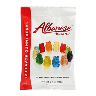 Date 5/2019-Kẹo dẻo hình gấu, sâu, bướm Albanese gummi của Mỹ-212g