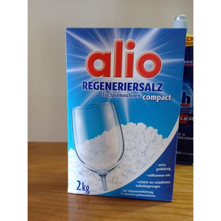 Muối Rửa Bát Alio 2kg - muối làm mềm nước dùng cho máy rửa bát. Tặng viên Finish Nhật