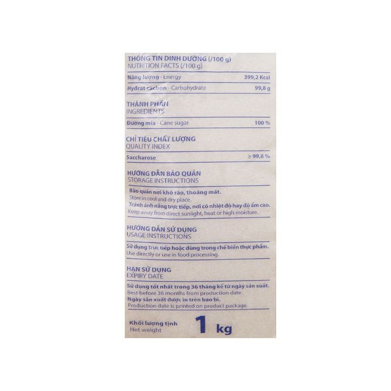 Đường Biên Hòa bịch 1kg - đường cát trắng bịch 1kg | BigBuy360 - bigbuy360.vn