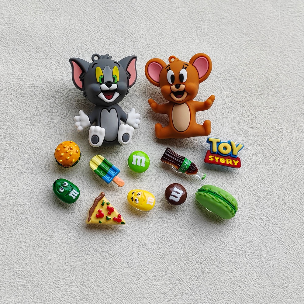 Dễ Thương Bộ Phụ Kiện Trang Trí Giày Dép Hình tom and jerry crocs jibbitz macaron Cho Trẻ Em