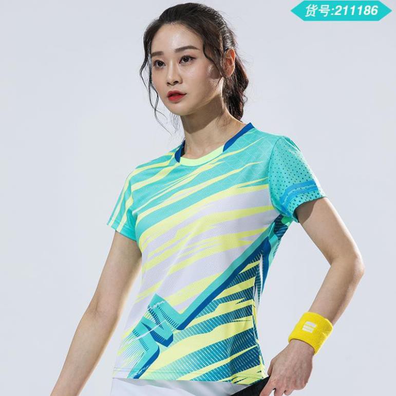 Bộ quần áo cầu lông một đôi, áo Tennis Ngắn Tay dành cho nữ, áo thể thao tôn dáng, kiểu dáng nhanh khô xịn ་