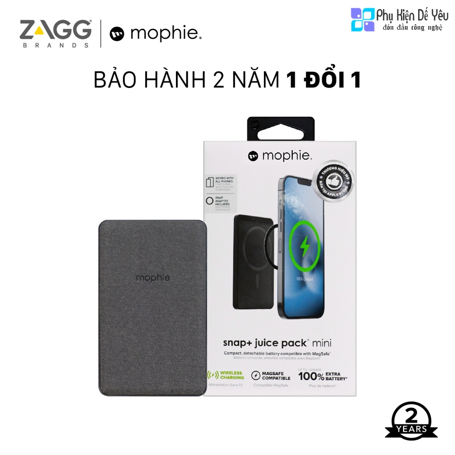 Pin sạc dự phòng không dây Mophie snap+ juice pack mini V2 5,000mAh