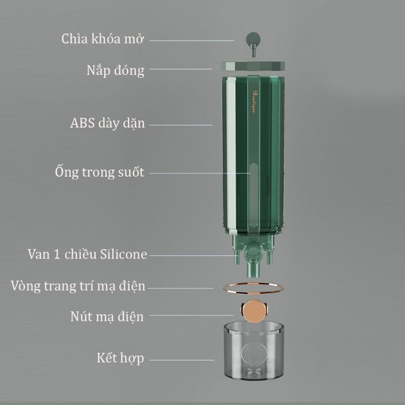 Hộp đựng xà phòng 450ml , sữa tắm , dầu gội , nước rửa tay  dán tường tiện lợi