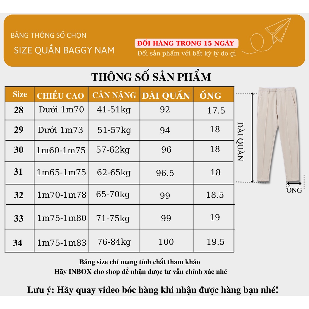 Quần baggy nam ống rộng vải lụa hàn co giãn, quần tây nam không nhăn không xù kiểu dáng hàn quốc | BigBuy360 - bigbuy360.vn