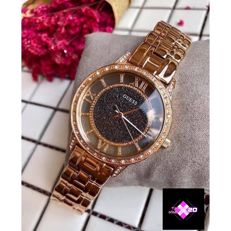 ( Sẵn 3 màu ) Đồng Hồ Nữ Guess Crystals Steel #W1013 case 38mm. 3atm