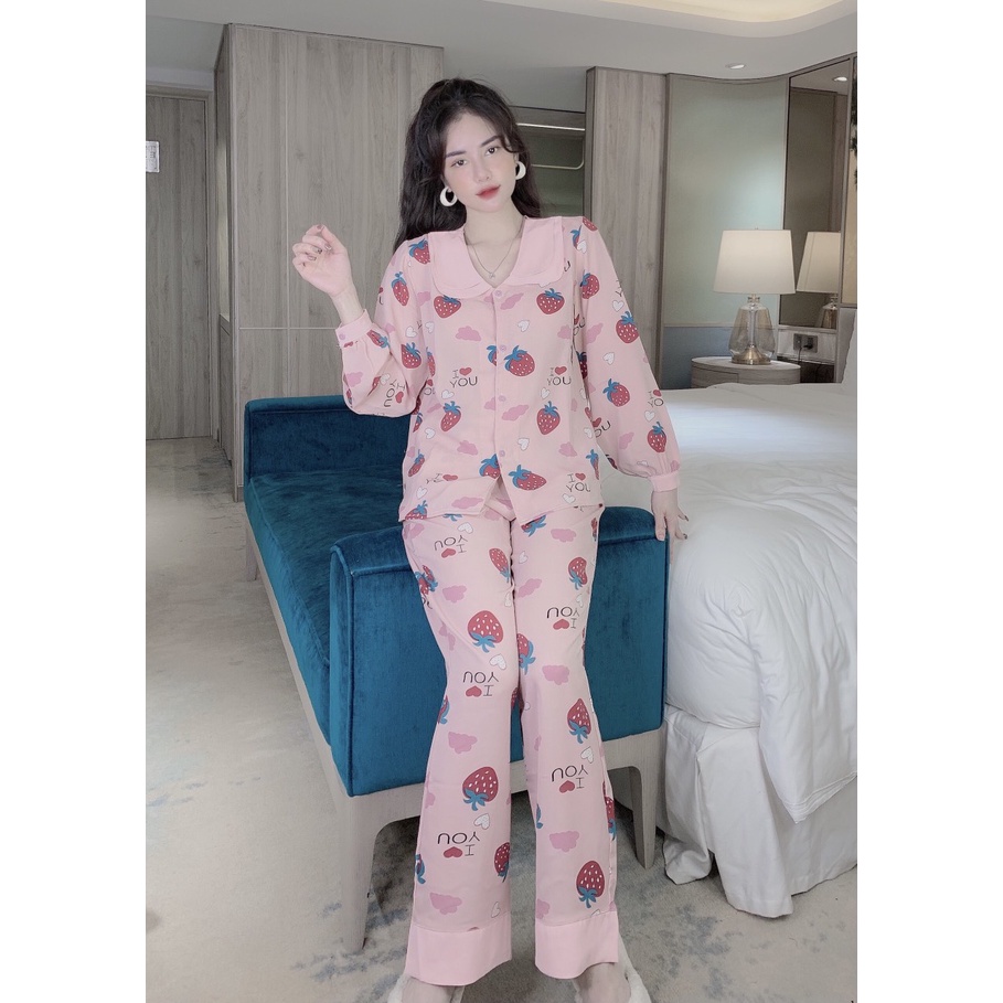 pijama nữ tay dài quần dài dể thương