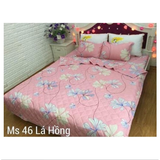 Bộ ga gối poly Lá hồng BGG16