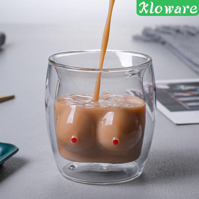 Ly Uống Sữa Thiết Kế Hình Ngực Sáng Tạo Làm Quà Valentine