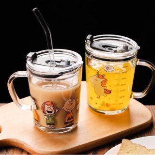 Cốc thuỷ tinh 3in1 350ml