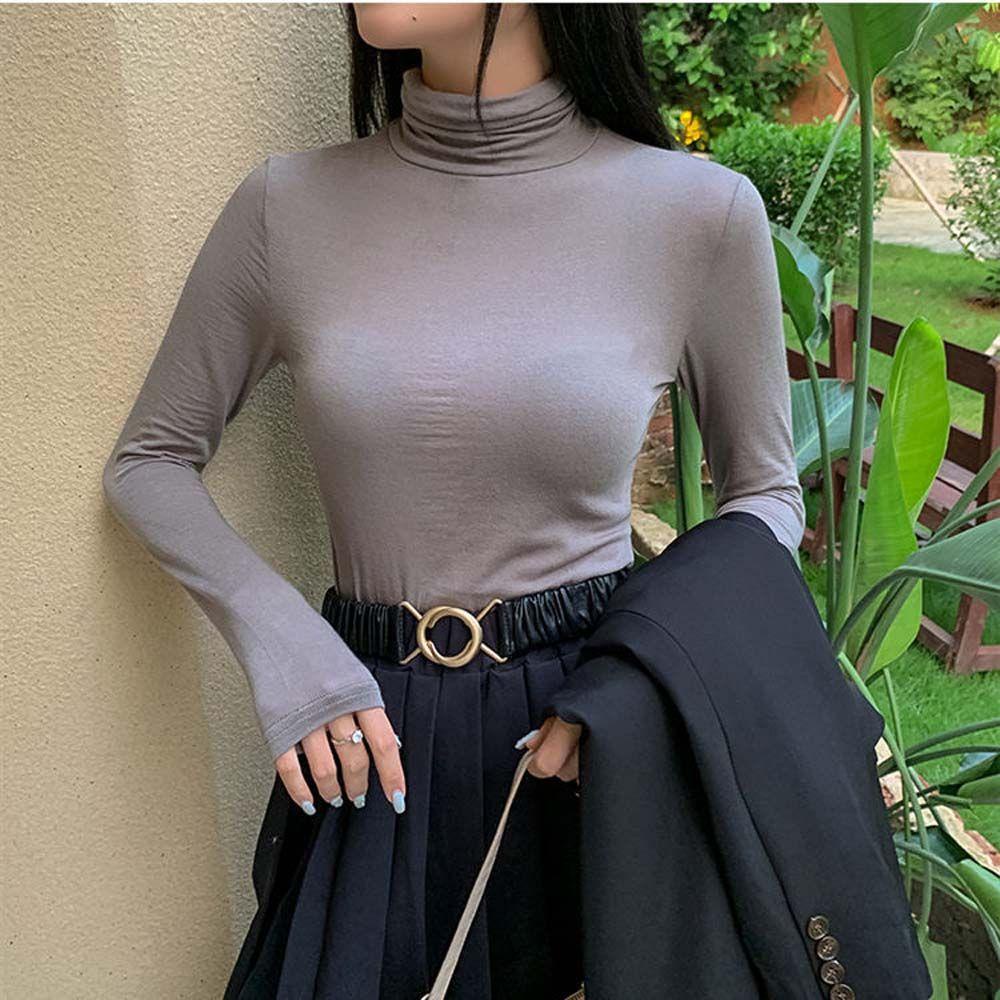 DANES Thắt Lưng Khóa Kim Loại Tròn Màu Sắc Đơn Giản Phong Cách Vintage