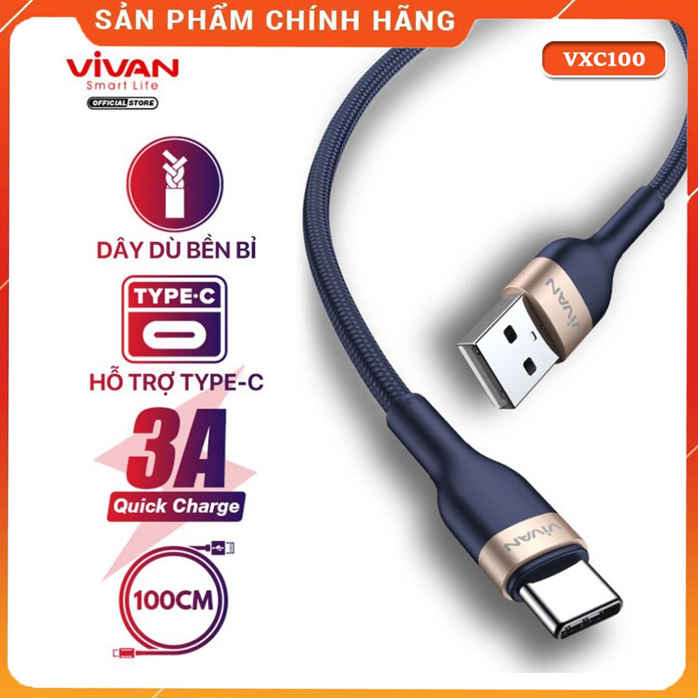 Cáp Sạc Nhanh Lightning/Type-C/Micro VIVAN Dây Cáp Dù