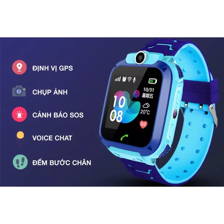 Đồng Hồ Thông Minh Định Vị Trẻ Em Q12💝CAO CẤP💝Smart Watch Nghe Gọi, Camera - Vòng Tay Chống Nước Tiện Lợi