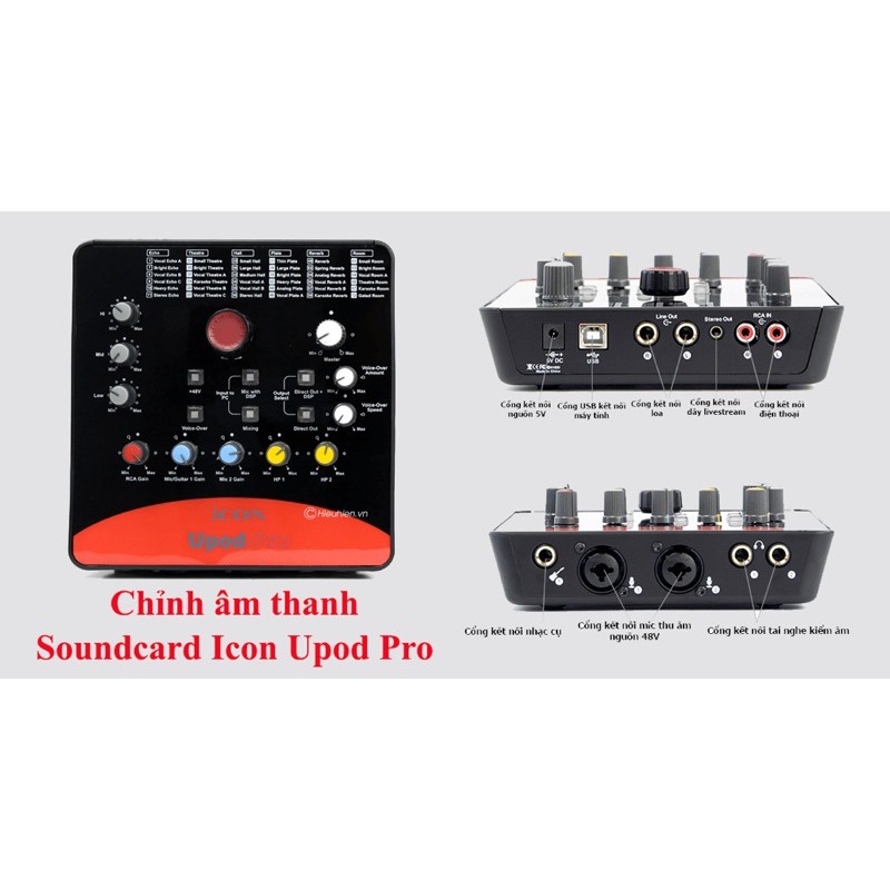 Sound Card Icon Upod Pro ⚡FREESHIP⚡ Livestream Facebook Bigo Cực Hay Tặng Kèm Dây Kết Nối Bảo Hành 12 Tháng