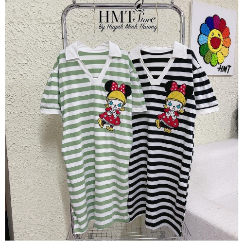 Đầm thun sọc cô bé