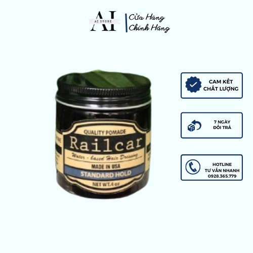 Sáp vuốt tóc Railcar Quality Pomade 100gr tạo kiểu giữ nếp cho tóc. HÀNG CHÍNH HÃNG. AI Store