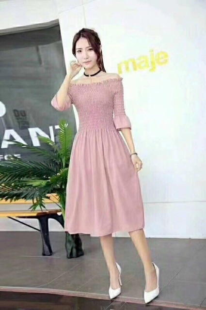 XẢ HÀNG - VÁY TRỄ VAI CHUN MS12019