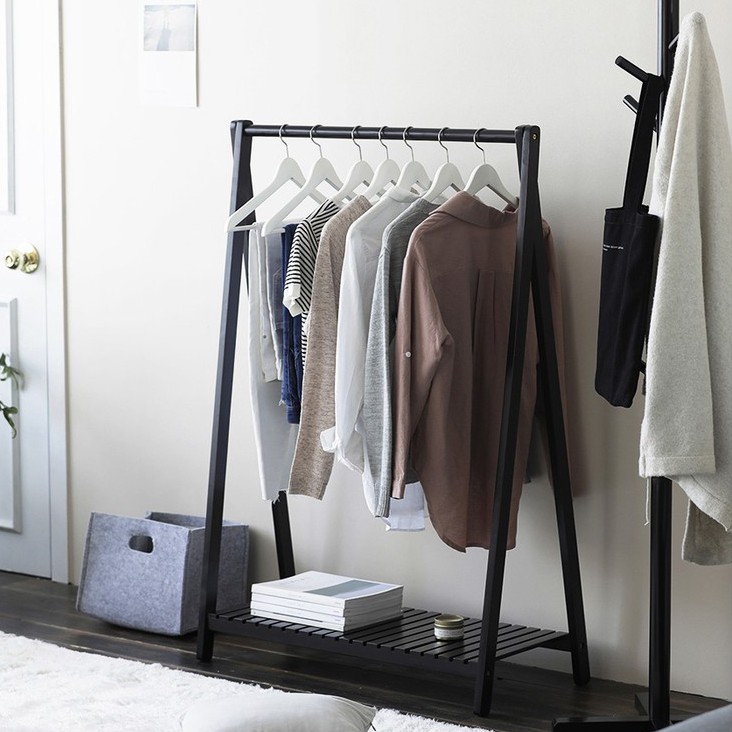 COMBO GIÁ TREO CHỮ A VÀ CÂY TREO QUẦN ÁO MÀU ĐEN - ROKY STORE