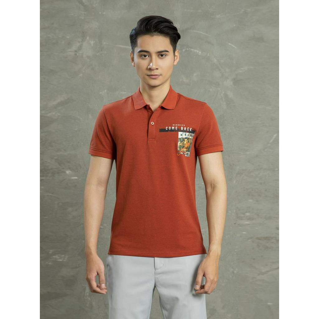 Áo polo nam Aristino  họa tiết phố cổ form ôm  -APS062S1