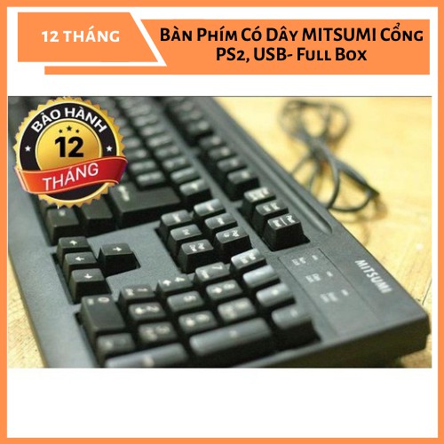 Bàn Phím Có Dây MITSUMI Cổng PS2, USB - Full Box