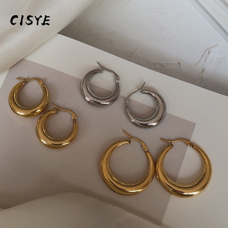 Bông tai hình Oval đơn giản không gây dị ứng